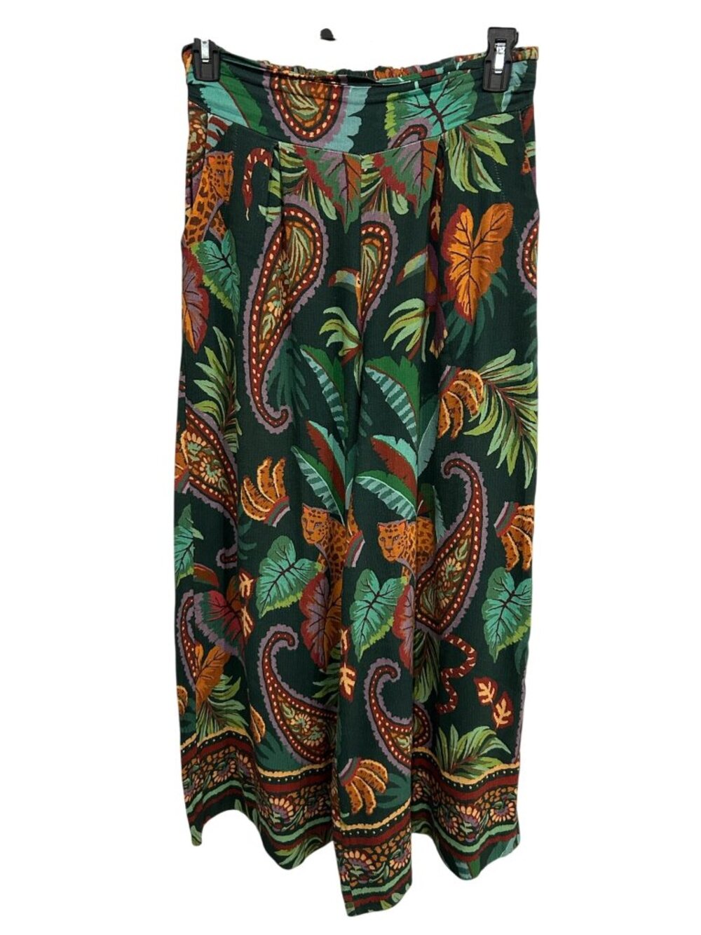 Farm Rio Large Tropical Paisley Wide Leg Pants High Waist Tropical Bohemian